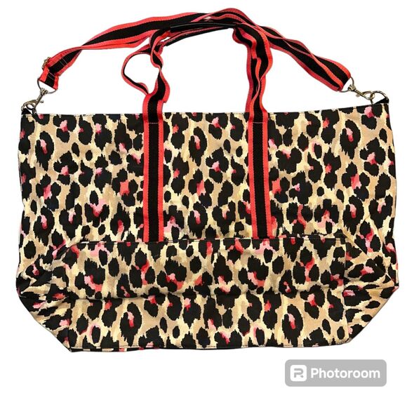 Victorias Secret Womens Large Bag Travel Weekend Leopard Cheetah Animal Print - Picture 10 of 16